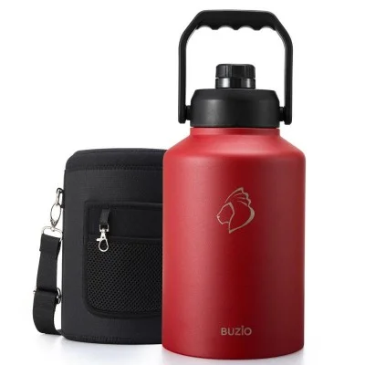 Buzio Rock Series One Gallon Jug with Spout Lid and Sleeve 3.8L - Red